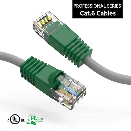 Bestlink Netware CAT6 Crossover Cable- 7Ft- Gray Wire/Green Boot 100725GY